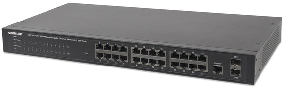 Commutateur PoE Gigabit Web Ethernet 24 ports avec 2 ports SFP. Image 1