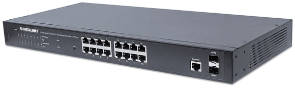 Commutateur Web PoE+ Gigabit Ethernet 16 ports avec 2 ports SFP Image 1