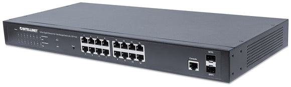 Commutateur Web PoE+ Gigabit Ethernet 16 ports avec 2 ports SFP Image 1