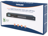 Commutateur Gigabit Ethernet 16 ports PoE+ avec 2 ports SFP et Affichage LCD Packaging Image 2